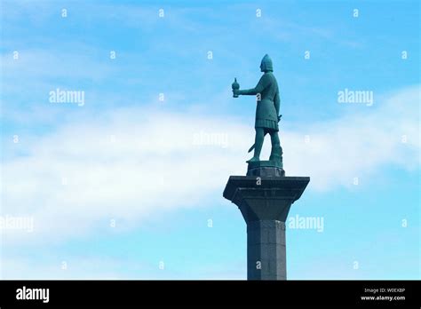 Europe,Norway, Trondheim. Olav Tryggvason statue Stock Photo - Alamy