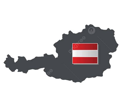 Austria Map With Flag Border Cut Background Vector, Border, Cut, Background PNG and Vector with ...
