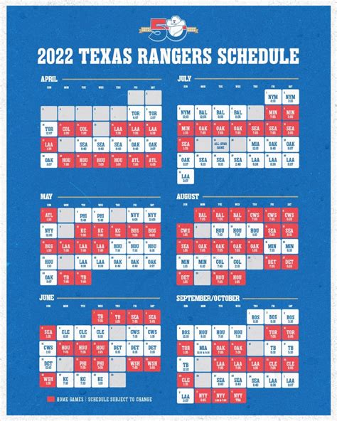 Texas Rangers Announce Revised Regular Season Schedule, Individual ...