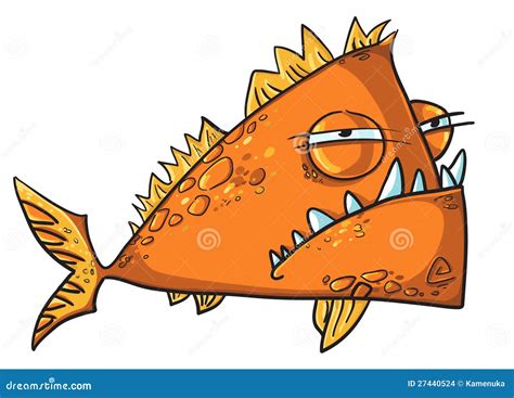 Big angry fish cartoon stock vector. Illustration of slit - 27440524