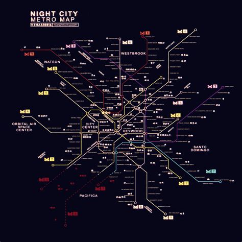 Night City Metro Map | Cyberpunk City