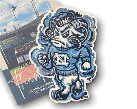 University of North Carolina Mascot Magnet by Justin Patten - Etsy