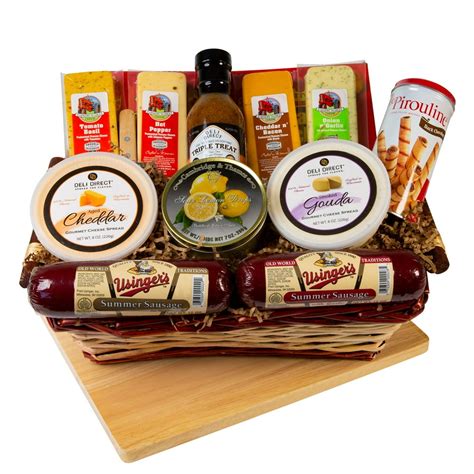 Deli Direct Wisconsin Cheese & Sausage Large Gift Basket 14 pc Basket - Walmart.com - Walmart.com