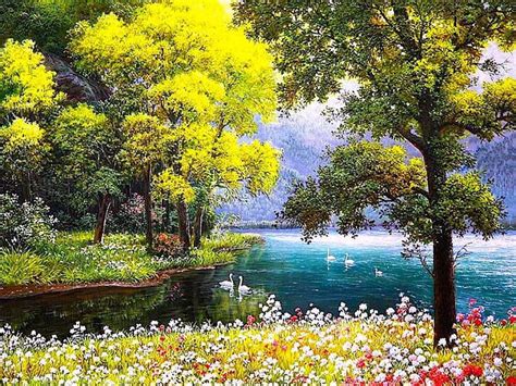 Beautiful outdoor nature, pretty, colorful, lovely, bonito, park, swan ...