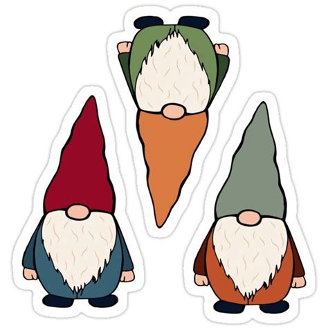 'Gnome sticker pack and pattern 2' Sticker by LiciaMarie in 2021 | Gnome pictures, Gnome ...