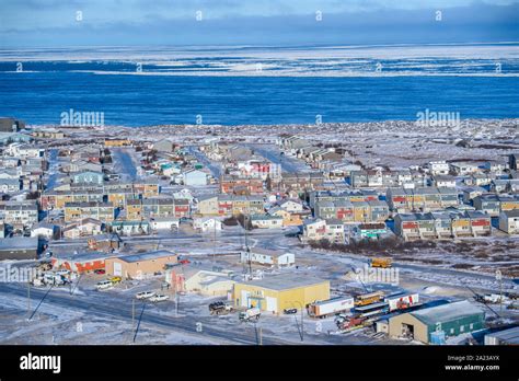 Town of Churchill from the air in early winter, Churchill, Manitoba, Canada Stock Photo - Alamy