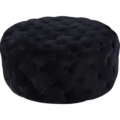 Addison Black Velvet Ottoman/Bench-Color:Black Velvet,Style ...