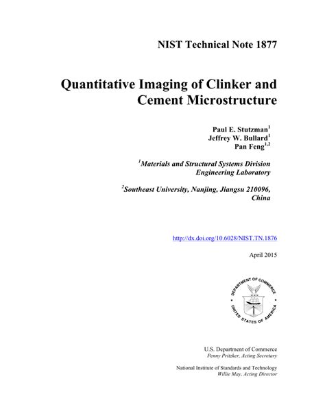 (PDF) Quantitative Imaging of Clinker and Cement Microstructure