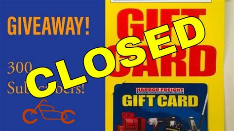 300 Subscriber Giveaway - $25 Harbor Freight Gift card - YouTube