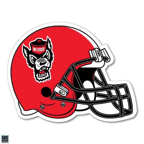 NC State Wolfpack Red Wolf Head Football Helmet Decal – Red and White Shop