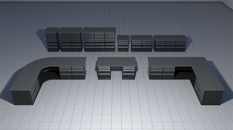 Laboratory shelves and desks 3D model | CGTrader