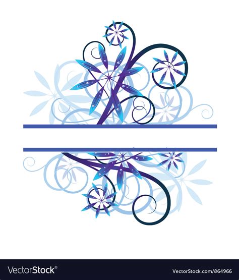 Blue floral Royalty Free Vector Image - VectorStock