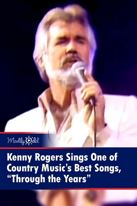 a man holding a microphone with the words kenny rogers sings one of ...