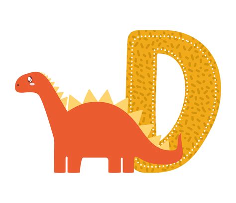 letter D with dinosaur 4959412 Vector Art at Vecteezy