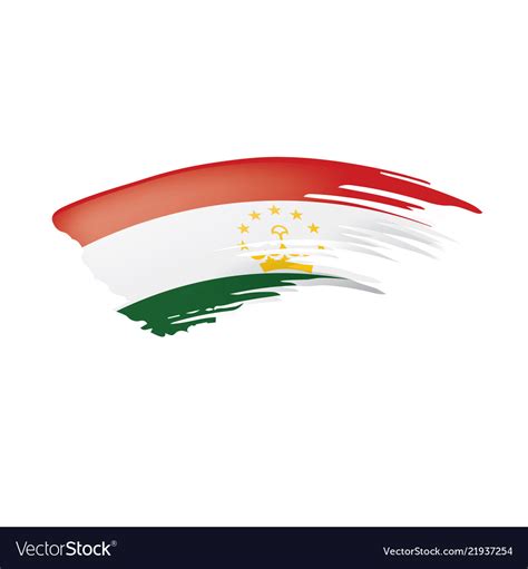 Tajikistan flag on a white Royalty Free Vector Image