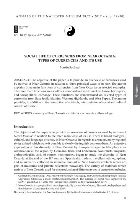 (PDF) Social Life of Currencies from Near Oceania: Types of Currencies ...