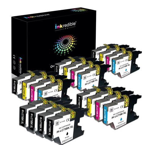 Brother LC75 Compatible Ink Cartridge Combo High Yield (BK/C/M/Y) - 20/Pack | Inkredible Ink™