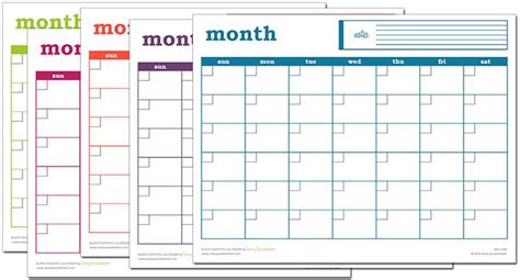 Blank Monthly Calendar - Excel Template | Excel calendar, Blank monthly calendar, Excel calendar ...