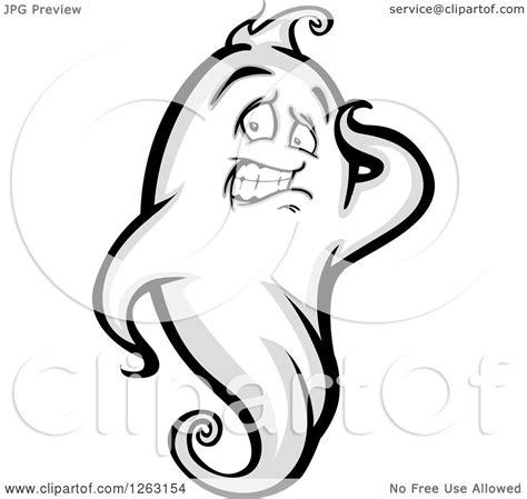 Clipart of a Scared Ghost - Royalty Free Vector Illustration by ...