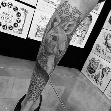 50 Kangaroo Tattoo Designs For Men - Australian Animal Ideas