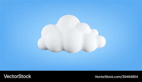 3d soft cotton cartoon cloud isolated on blue Vector Image