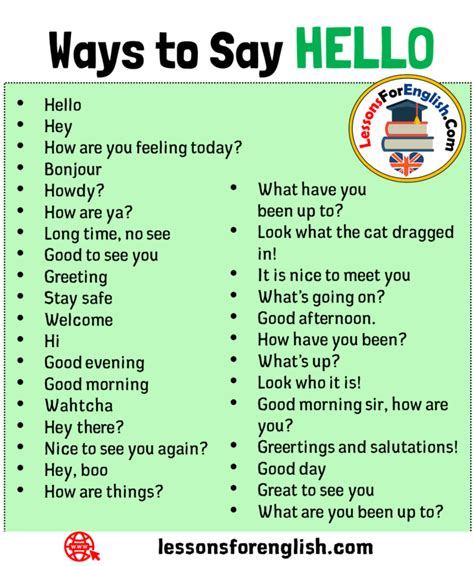 +30 Ways to Say HELLO in English - Lessons For English