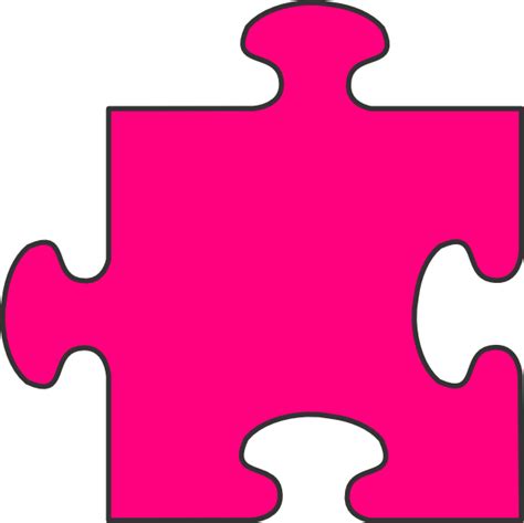 Pink Puzzle Piece Clip Art at Clker.com - vector clip art online, royalty free & public domain