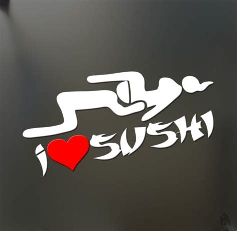 i heart sushi love sticker Funny asian rice head sex JDM honda car ...