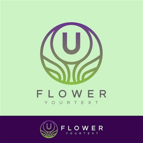 Premium Vector | Flower initial letter u logo design