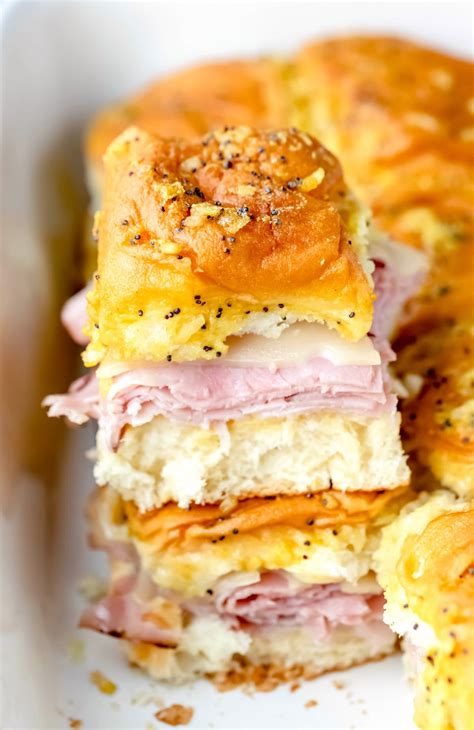 Baked Ham and Cheese Sliders - I Heart Eating