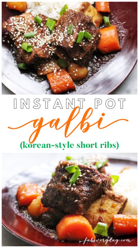 Instant Pot Galbi (Korean-Style Short Ribs) recipe - Fab Everyday