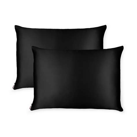 2 Pack Black Silk Pillowcases - QS - Shhh Silk