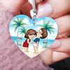 Cute Funny Couple On Beach Custom Appearance Personalized Acrylic Keyc - HumanCustom - Unique ...