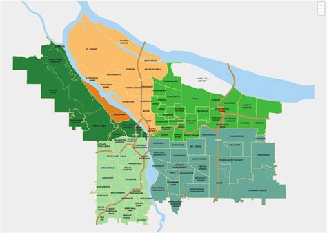 Map Of Portland Oregon Neighborhoods - States Of America Map States Of America Map