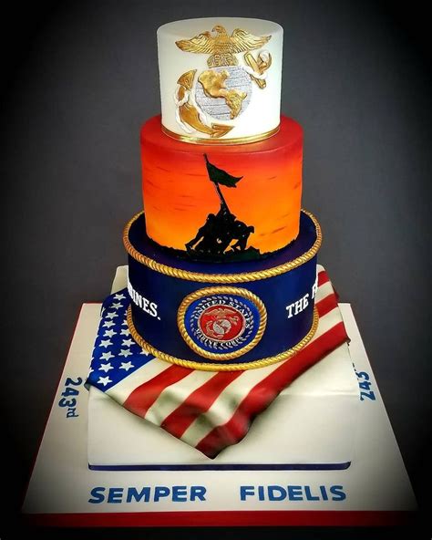 Marines Birthday Cake. Military Cake. | Retirement cakes, Military cake, Marine birthday cake