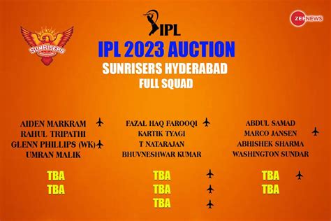 Sunrisers Hyderabad (SRH) Full Players List in IPL 2023 Auction: Base Price, Age, Country, IPL ...