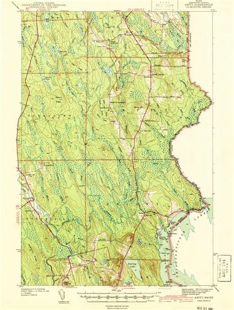 Amity, Maine 1941 (1941) USGS Old Topo Map Reprint 15x15 ME Quad 460086 - OLD MAPS