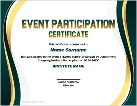 Event Participation Certificate Templates | Download & Edit