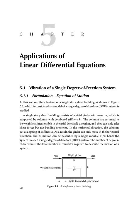 Applications of Linear Differential Equations (Chapter 5) - Differential Equations for Engineers