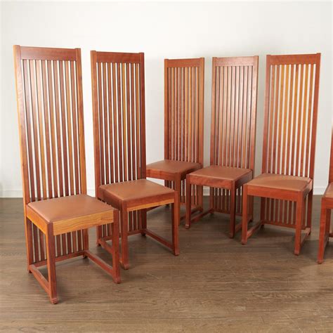 Set (6) Frank Lloyd Wright "Robie" dining chairs