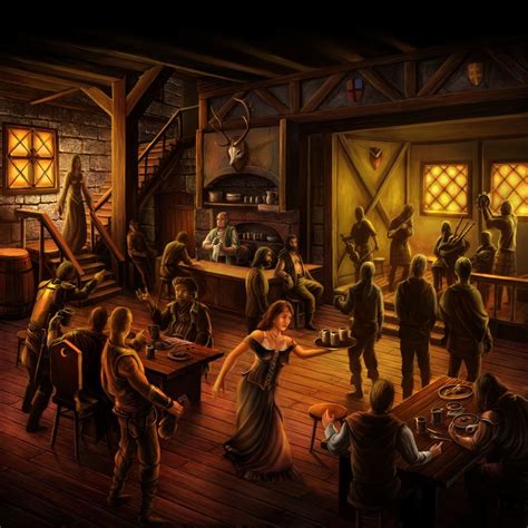 Tavern by hunqwert.deviantart.com on @deviantART Fantasy Inn, Fantasy ...