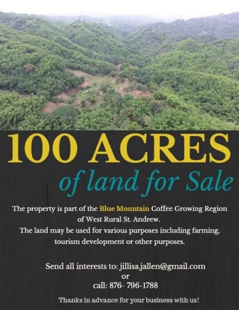 For Sale: 100 Acres Of Land - St. Andrew