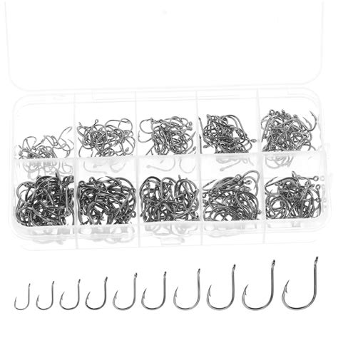 1 Set Fish Hook Assorted Barbed Fishing Hook Carbon Steel Small Fishing ...