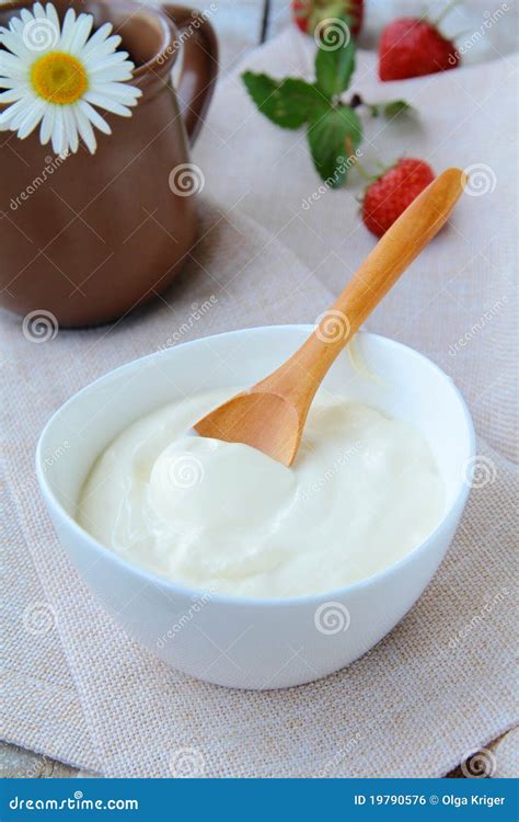 Fermented Milk Product Sour Cream Stock Photo - Image of runny, food ...