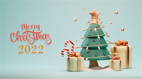 Free Photo | Merry christmas 2022 greetings with presents