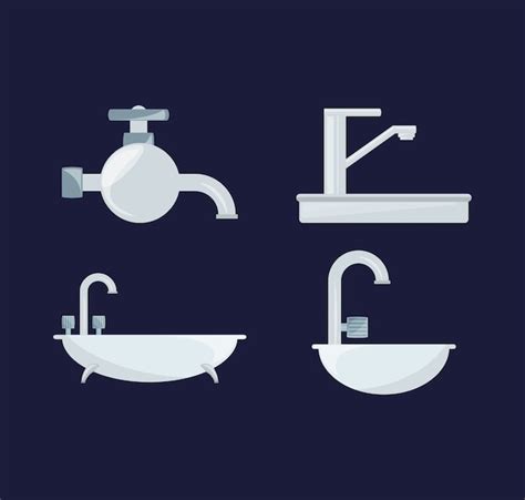 Premium Vector | Flat set icon bathroom design