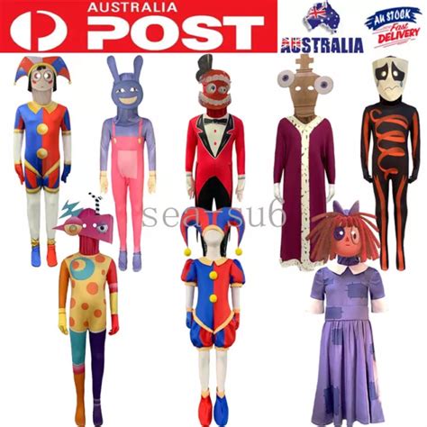 KIDS THE AMAZING Digital Circus Costume Pomni Ragatha Jax Cosplay Jumpsuit Mask $34.69 - PicClick AU