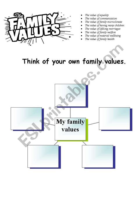 Family values. - ESL worksheet by blackkrtek