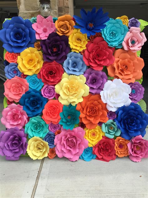 Fiesta wall by Everlasting Blooms.TX Paper Flower Wall, Paper Flowers, Bridal Shower Backdrop ...