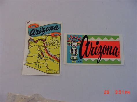 2 Vintage State of Arizona Souvenir Decals 18 1122 | Etsy